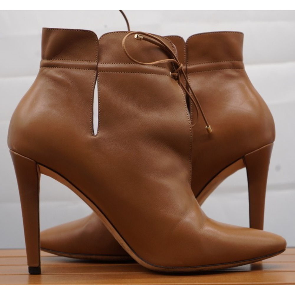 Jimmy Choo Womens Leather Pointed Toe Up Ankle Boots Brown Size 38.5/ 8.5 - Picture 9 of 12
